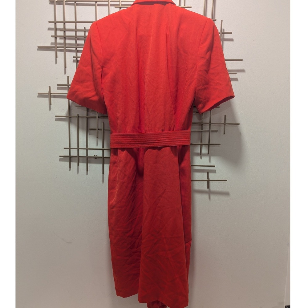 VTG Kasper for ASL Red Short Sleeve Double Breasted Belted Blazer Wrap Dress‎ - Picture 3 of 8